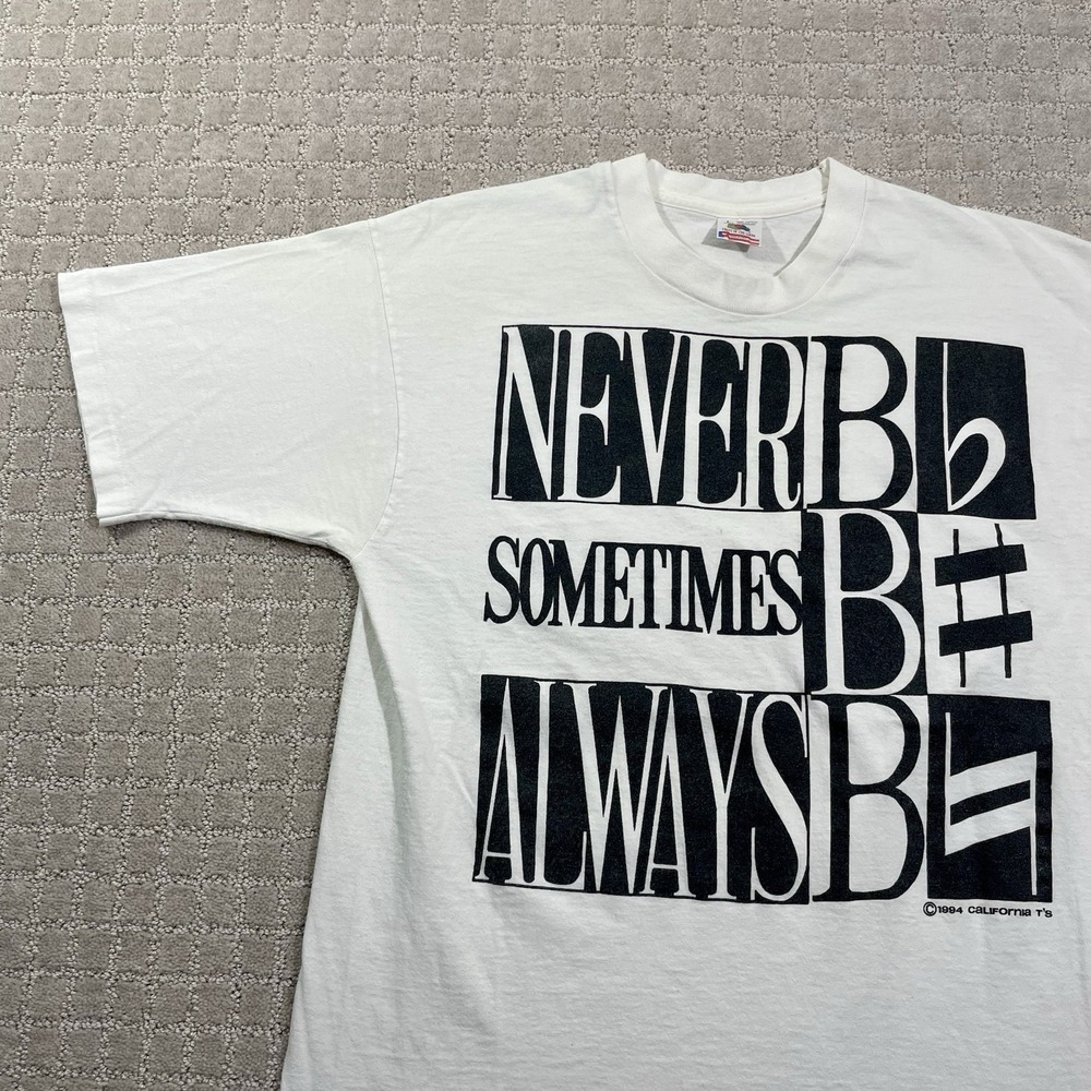 VTG 1994 Always B Natural Funny Music‎ Sz Large Orchestra Band Instrument Tshirt